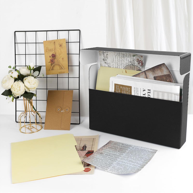 لينيكو صندوق تخزين المستندات الأرشيفية من Lineco بحافة معدنية، لوح أسود خالٍ من الأحماض، تنظيم وتخزين الملفات والمطبوعات والصور، حافظة بحجم قانوني 15.5 بوصة × 10.5 بوصة × 2.5 بوصة عرض، عبوة من قطعتين - Image 5